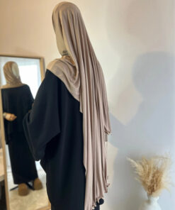 Hijab Jersey luxe frisé beige foncé