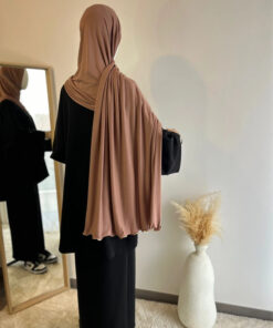 Hijab Jersey luxe frisé marron