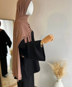 Hijab Jersey luxe frisé marron