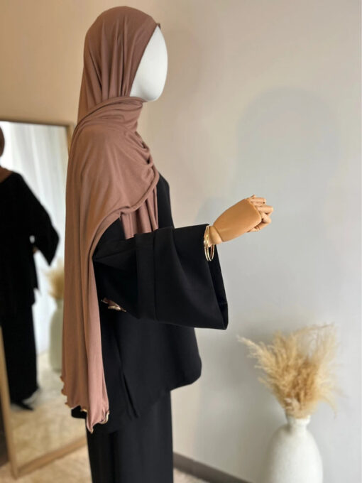 Hijab Jersey luxe frisé marron