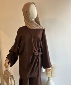 Ensemble Lino marron