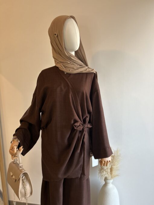 Ensemble Lino marron