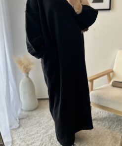 Abaya Sportwear en coton | Noir