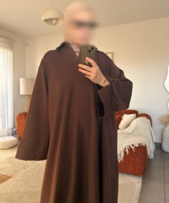 Abaya Nélia col officier ouvert | + 2 couleurs