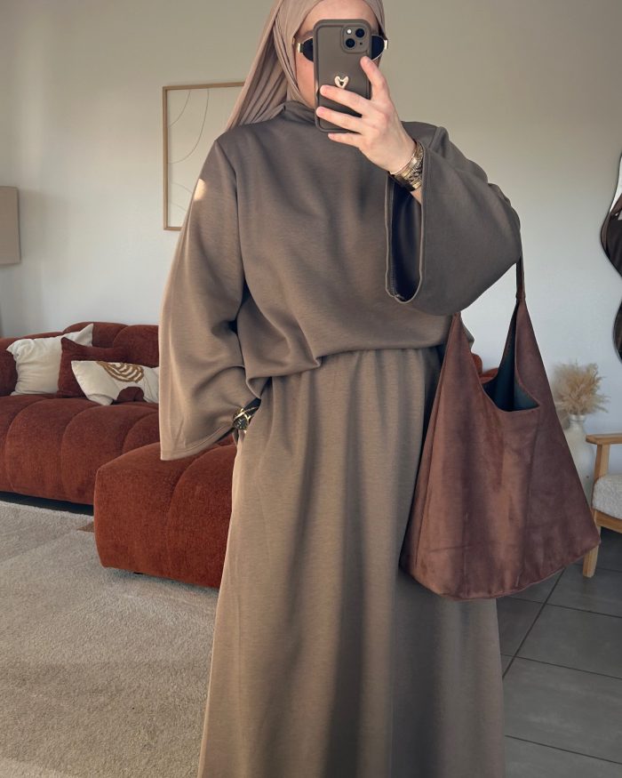 Ensemble jupe sportwear | Taupe