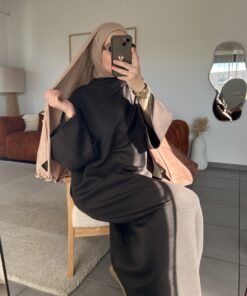 Abaya col haut Sayana | Marron