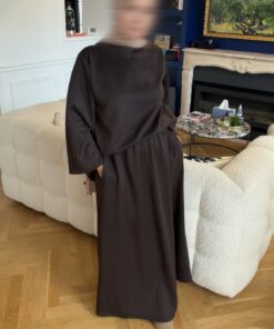 Ensemble jupe sportwear | Marron