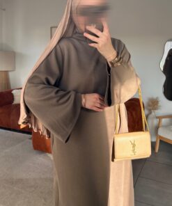 Abaya col haut Sayana | Taupe