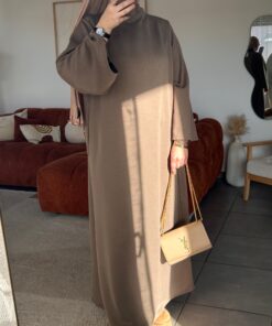 Abaya col haut Sayana | Taupe