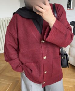 Cardigan - Gilet Tricot Claudia | Bordeaux