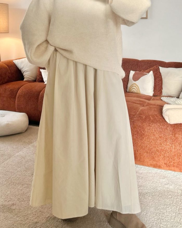 Jupe popeline Alia | Beige