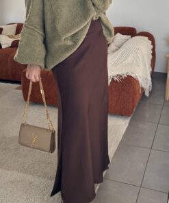 Jupe satinée | Marron