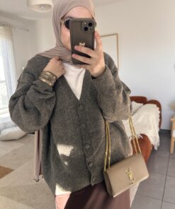Cardigan en maille Laura | Taupe