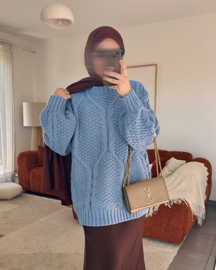 Pull maille torsadée Azul