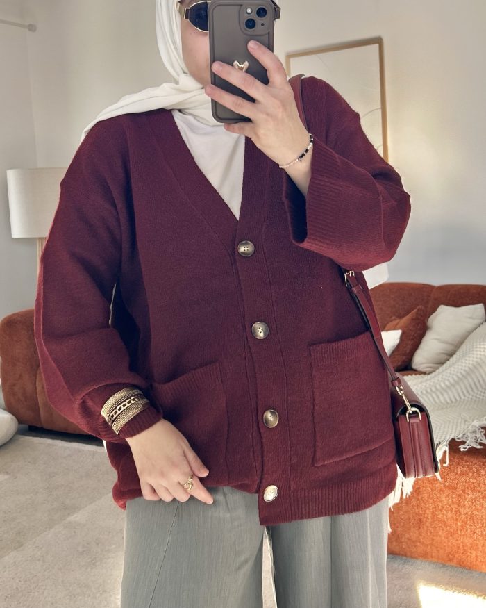 Cardigan - Gilet Tricot Claudia | Bordeaux