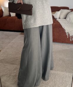 Pantalon oversize avec ceinture | Gris