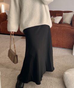 Jupe satinée | Noire