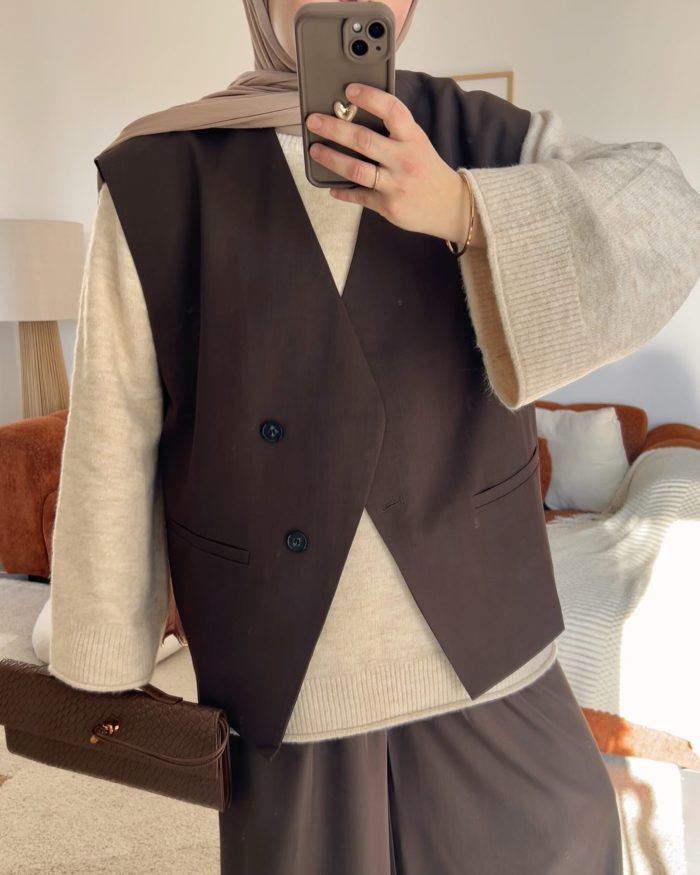 Blazer sans manches | Marron