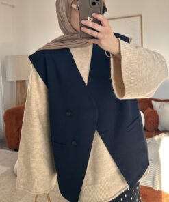 Blazer sans manches | Bleu marine