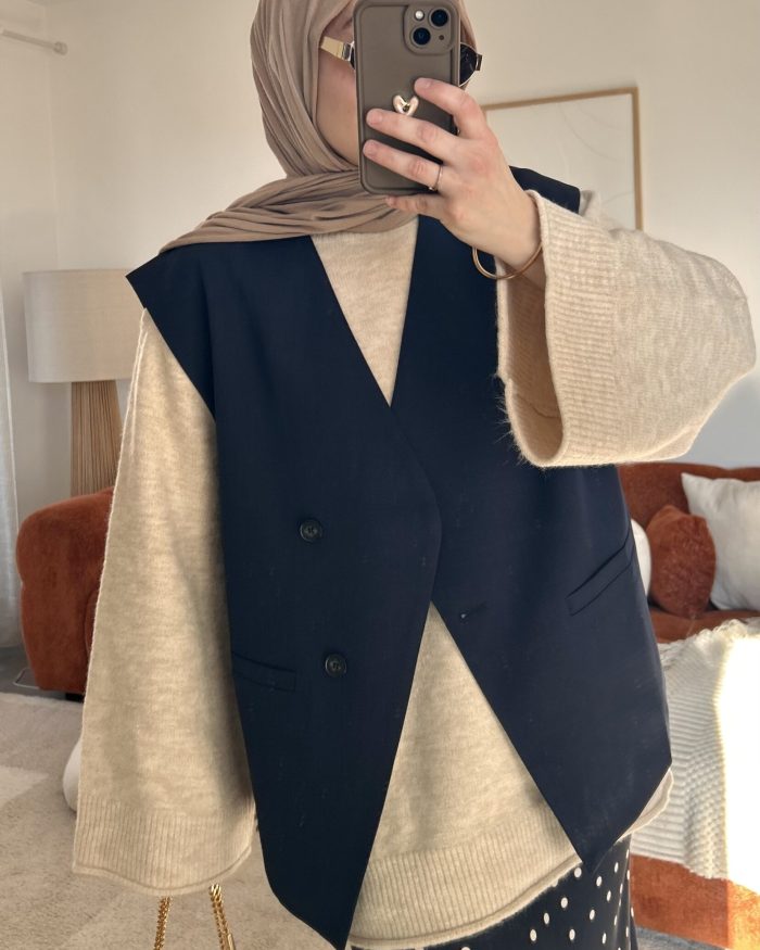 Blazer sans manches | Bleu marine