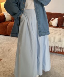 Jupe popeline Alia | Bleu