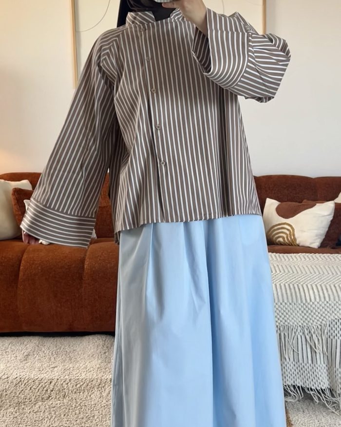 Jupe popeline Alia | Bleu