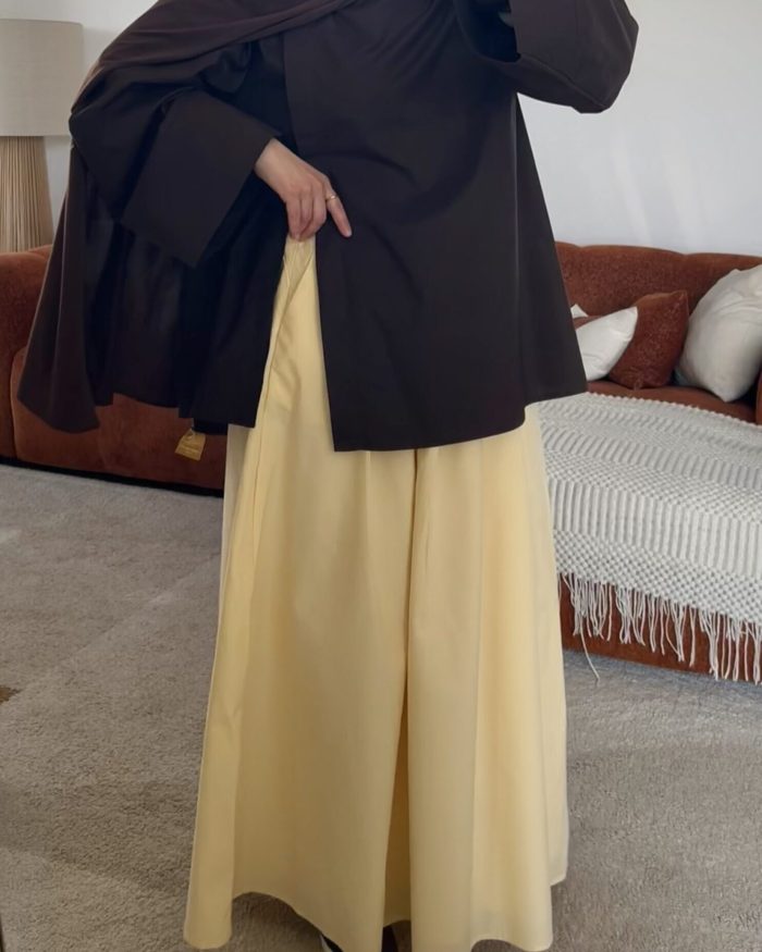 Jupe popeline Alia | Jaune beurre