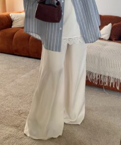 Pantalon évasé | Blanc cassé