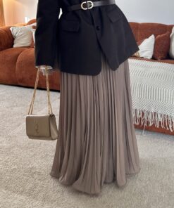 Jupe plissée vaporeuse | Taupe