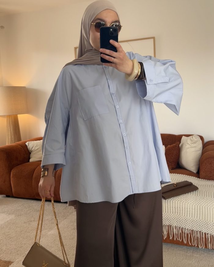 Chemise large | Bleue