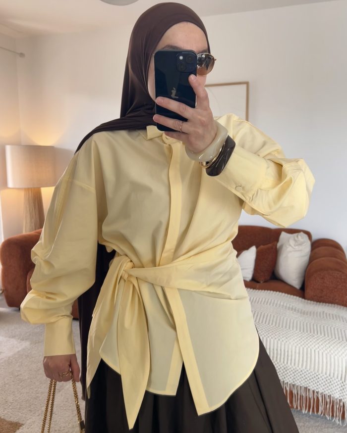 Chemise nouée | Jaune beurre