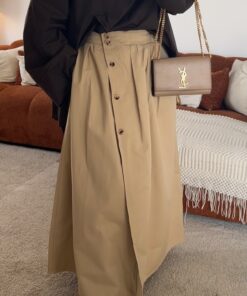 Jupe à boutons | Beige