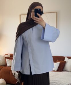 Chemise structurée Sia coton | Bleue