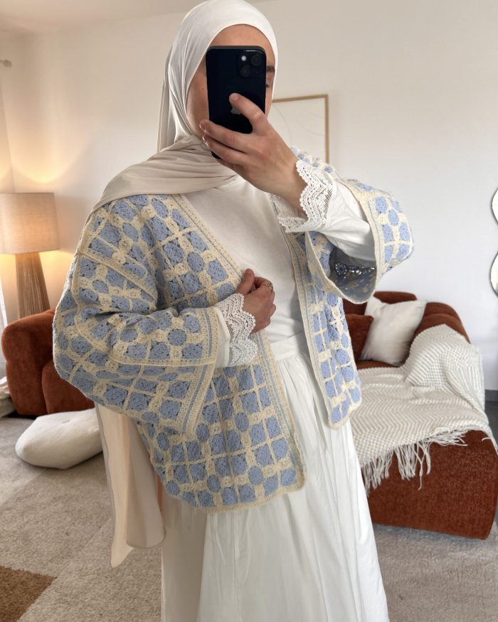 Gillet effet crochet | Bleu