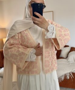 Gillet effet crochet | Rose