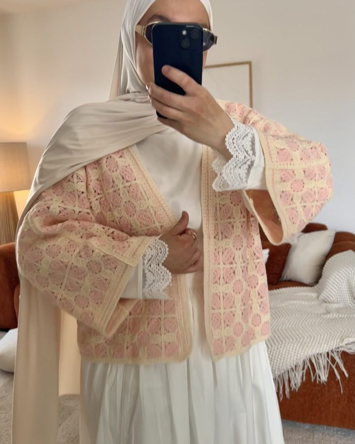 Gillet effet crochet | Rose