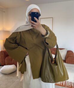 Chemise structurée Sia coton | Vert olive