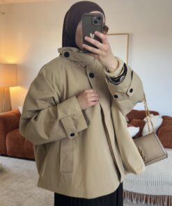 Trench tendance à col montant | beige