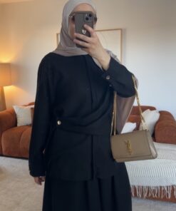 Chemise effet Lin | Noire