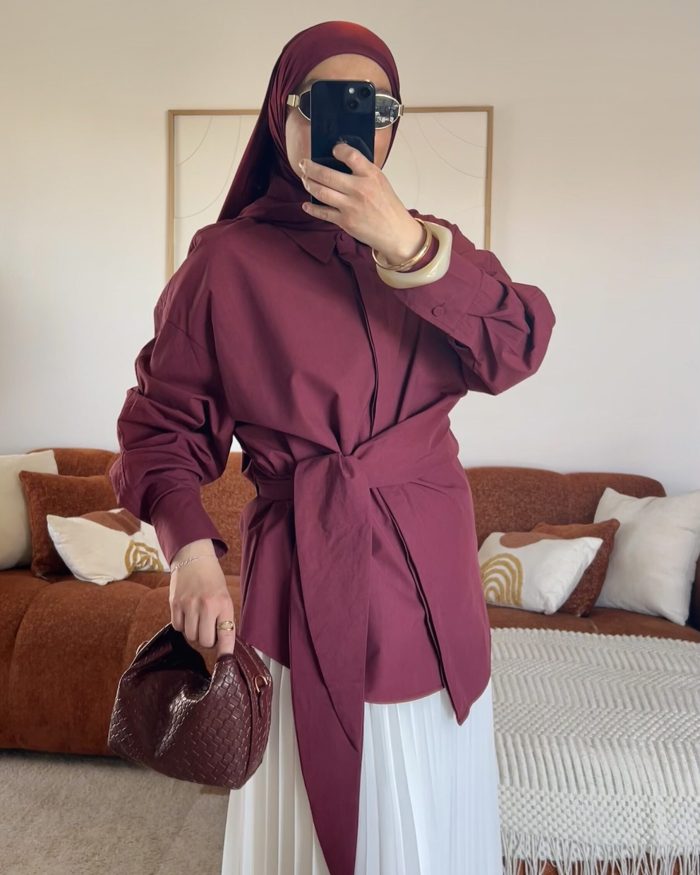 Chemise nouée | Prune
