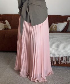 Jupe plissée vaporeuse | Rose