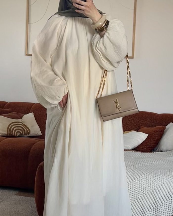 Robe estivale coton | Blanc cassé