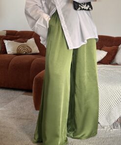 Pantalon évasé | Vert pistache
