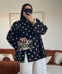 Chemise structurée Sia à pois | Noir