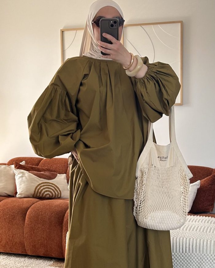 Ensemble jupe ballon | Vert Olive