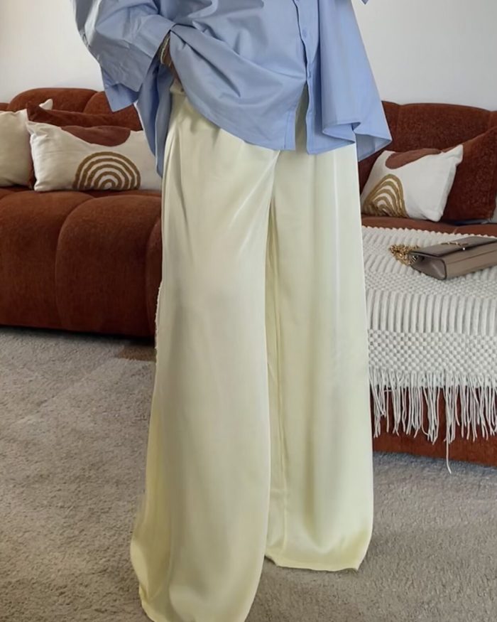 Pantalon évasé | Jaune beurre