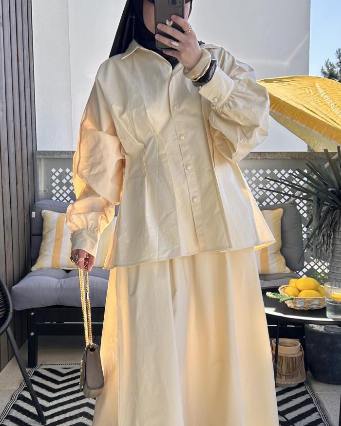 Ensemble mastour coton | Jaune beurre