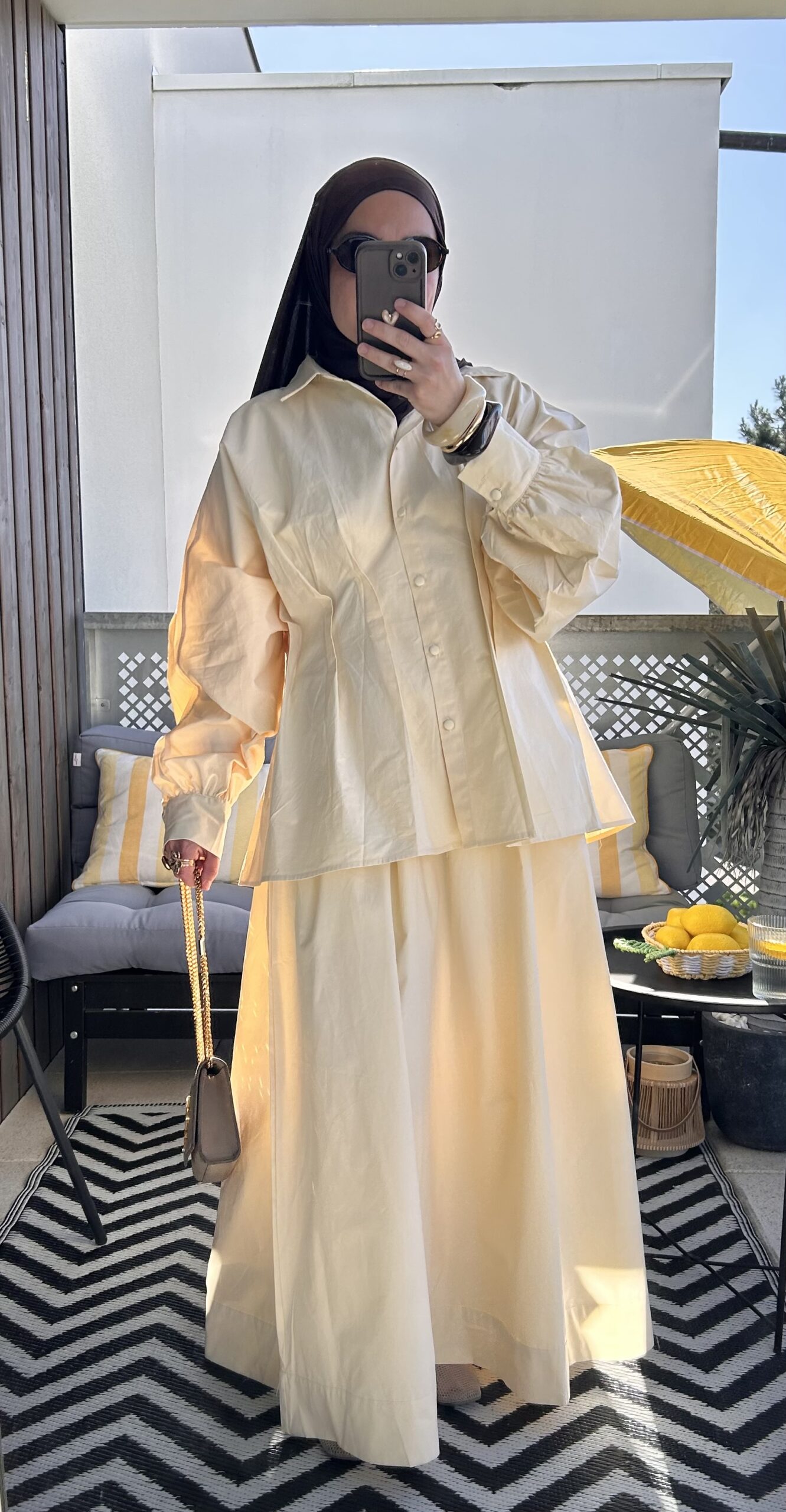 Ensemble mastour coton | Jaune beurre