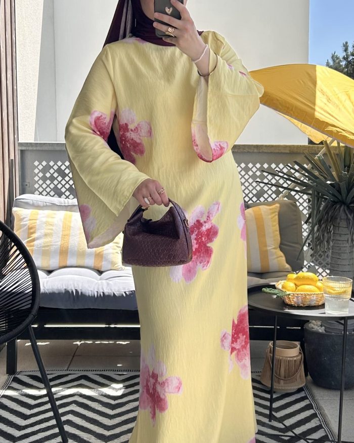 Robe fleurie | Jaune