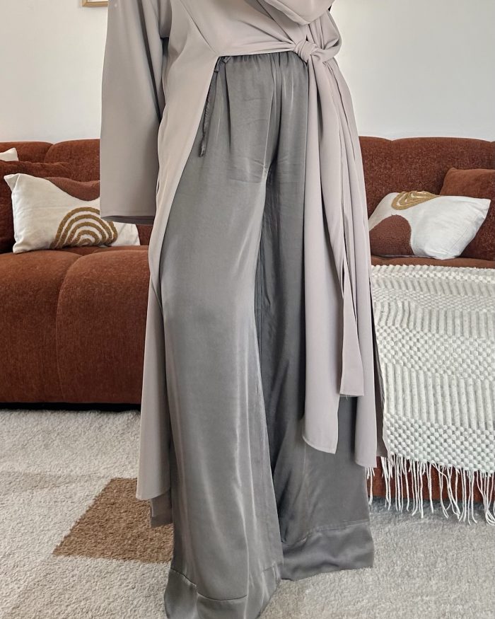 Pantalon évasé avec ourlet | Taupe